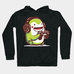 Avocado Gamer: Cute Drawing of an Avocado Playing Video Games Hoodie